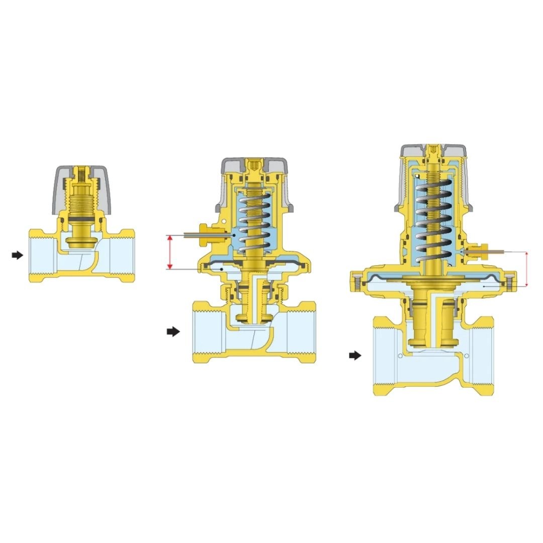 Caleffi 140462 Fark Basınç Kontrol Vanası (DPCV) – 1” bağlantı, yalıtımsız, 250–600 mbar ayar aralığı - Mekanik Oda E-Ticaret - 140462 - 