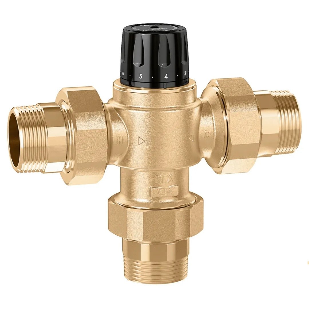 Caleffi 523173 Ayarlanabilir Termostatik Karışım Vanası – Merkezi sistemler için, R 1 1/4” erkek bağlantı, çekvalfli - Mekanik Oda E-Ticaret - 523173 - 
