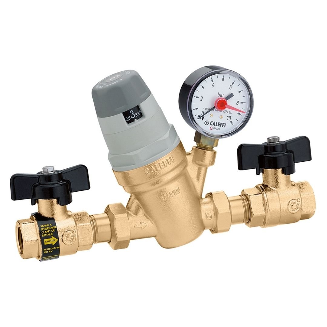 Caleffi 554140 Yüksek Debiler için Çift Kesme Vanalı Otomatik Dolum Ünitesi – 1/2” dişi bağlantı, çekvalfli, ayar göstergeli, basınç saatli - Mekanik Oda E - Ticaret - 554140 - 