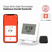 Cosa Akıllı Oda Termostatı v5 Kablosuz Kombi Kontrolü – Beyaz - Mekanik Oda E - Ticaret - P5TR-21-W - 