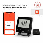 Cosa Akıllı Oda Termostatı v5 Kablosuz Kombi Kontrolü – Siyah - Mekanik Oda E - Ticaret - P5TR-21 - 