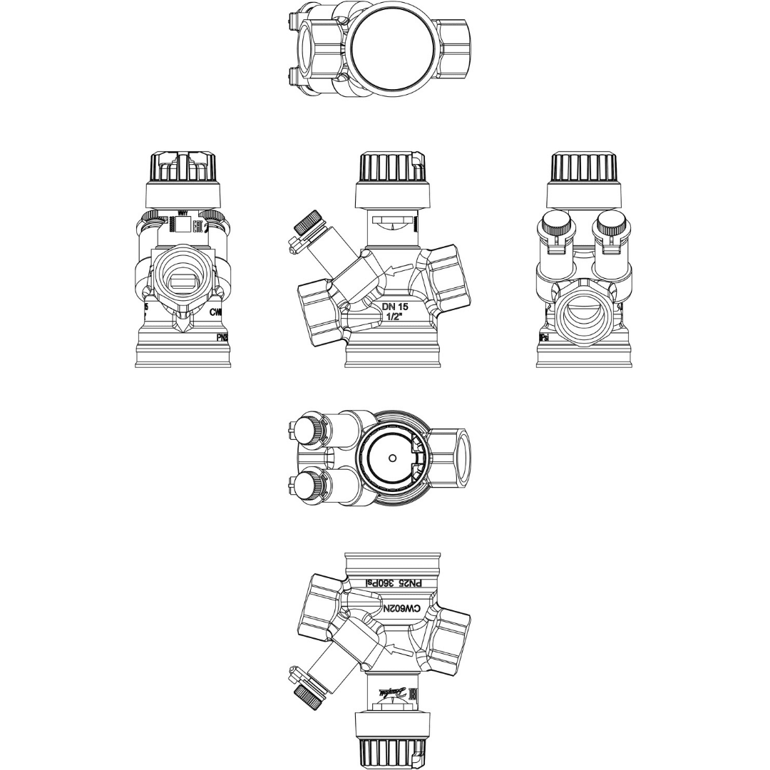 Danfoss 003Z8302 AB - QM Basınçtan Bağımsız Kombine Balans ve Kontrol Vanası (PICV) – DN15 HF, İç Dişli (Rp 1/2), Test Tapalı, 1200 l/h - Mekanik Oda E - Ticaret - 003Z8302 - 