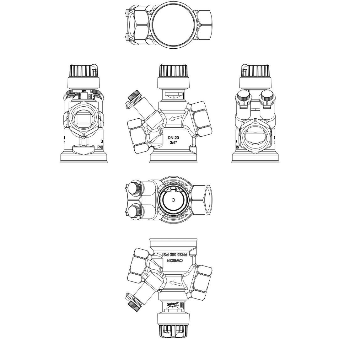 Danfoss 003Z8303 AB - QM Basınçtan Bağımsız Kombine Balans ve Kontrol Vanası (PICV) – DN20, İç Dişli (ISO 7/1, Rp 3/4), Test Tapalı, PN25, 1100 l/h - Mekanik Oda E - Ticaret - 003Z8303 - 