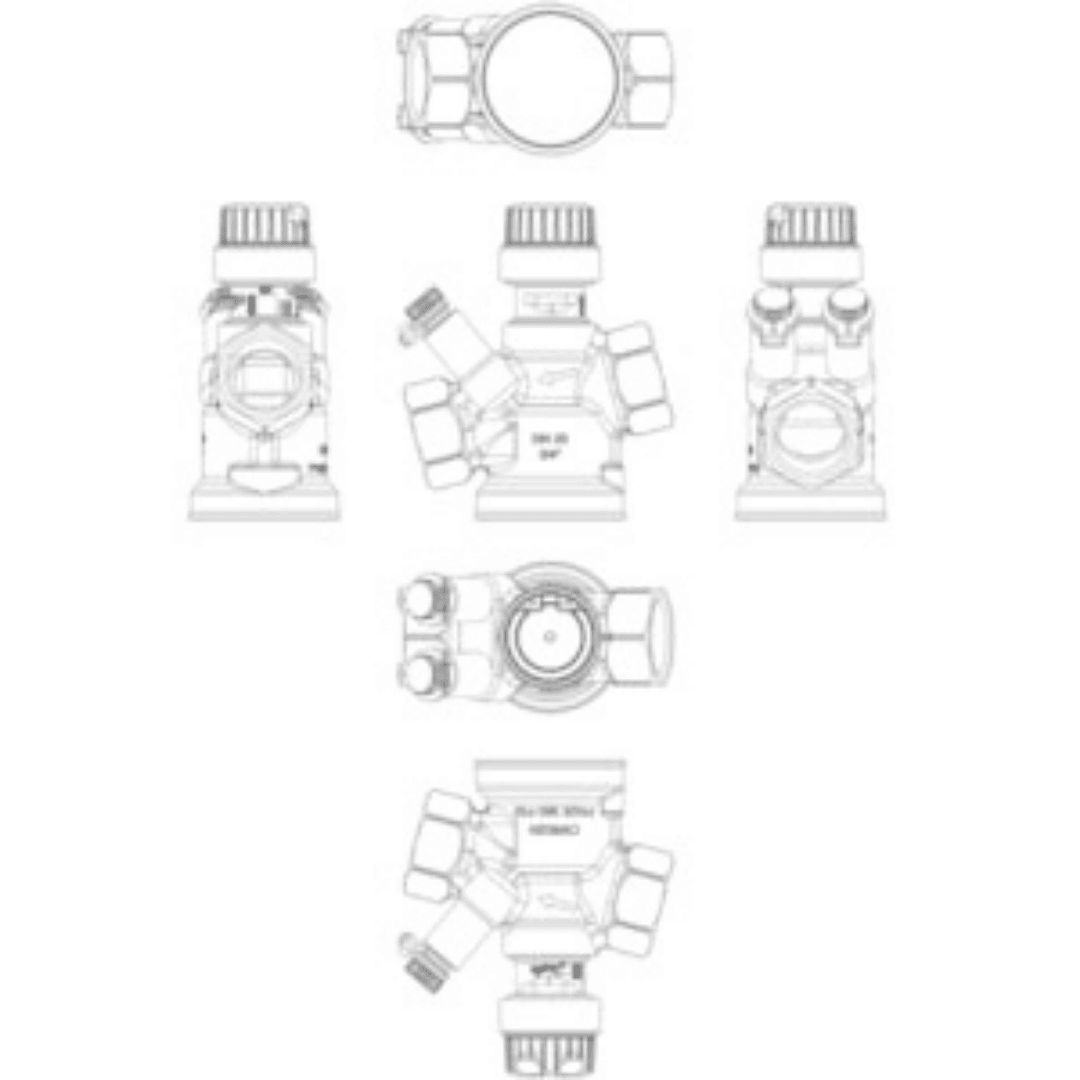 Danfoss 003Z8304 AB - QM Basınçtan Bağımsız Kombine Balans ve Kontrol Vanası (PICV) – DN20 HF, İç Dişli (ISO 7/1, Rp 3/4), Test Tapalı, PN25, 1900 l/h - Mekanik Oda E - Ticaret - 003Z8304 - 