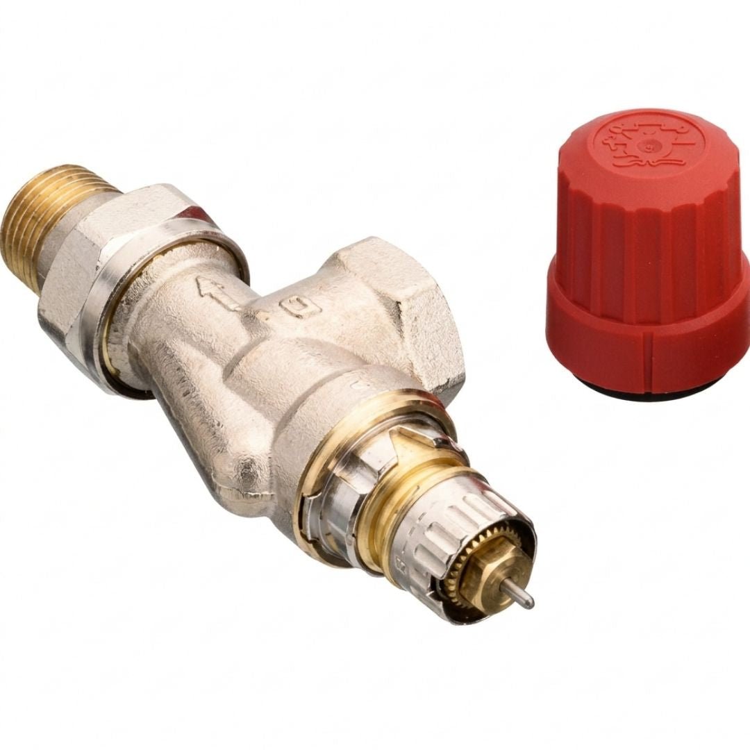 Danfoss 013G0153 RA-N Reglajlı Termostatik Vana Gövdesi – DN15, Yatay Köşe Tip, Rp 1/2 × R 1/2 - Mekanik Oda E-Ticaret - 013G0153 - 