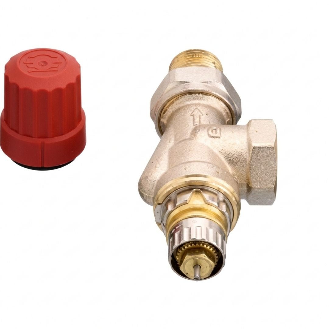 Danfoss 013G0153 RA-N Reglajlı Termostatik Vana Gövdesi – DN15, Yatay Köşe Tip, Rp 1/2 × R 1/2 - Mekanik Oda E-Ticaret - 013G0153 - 