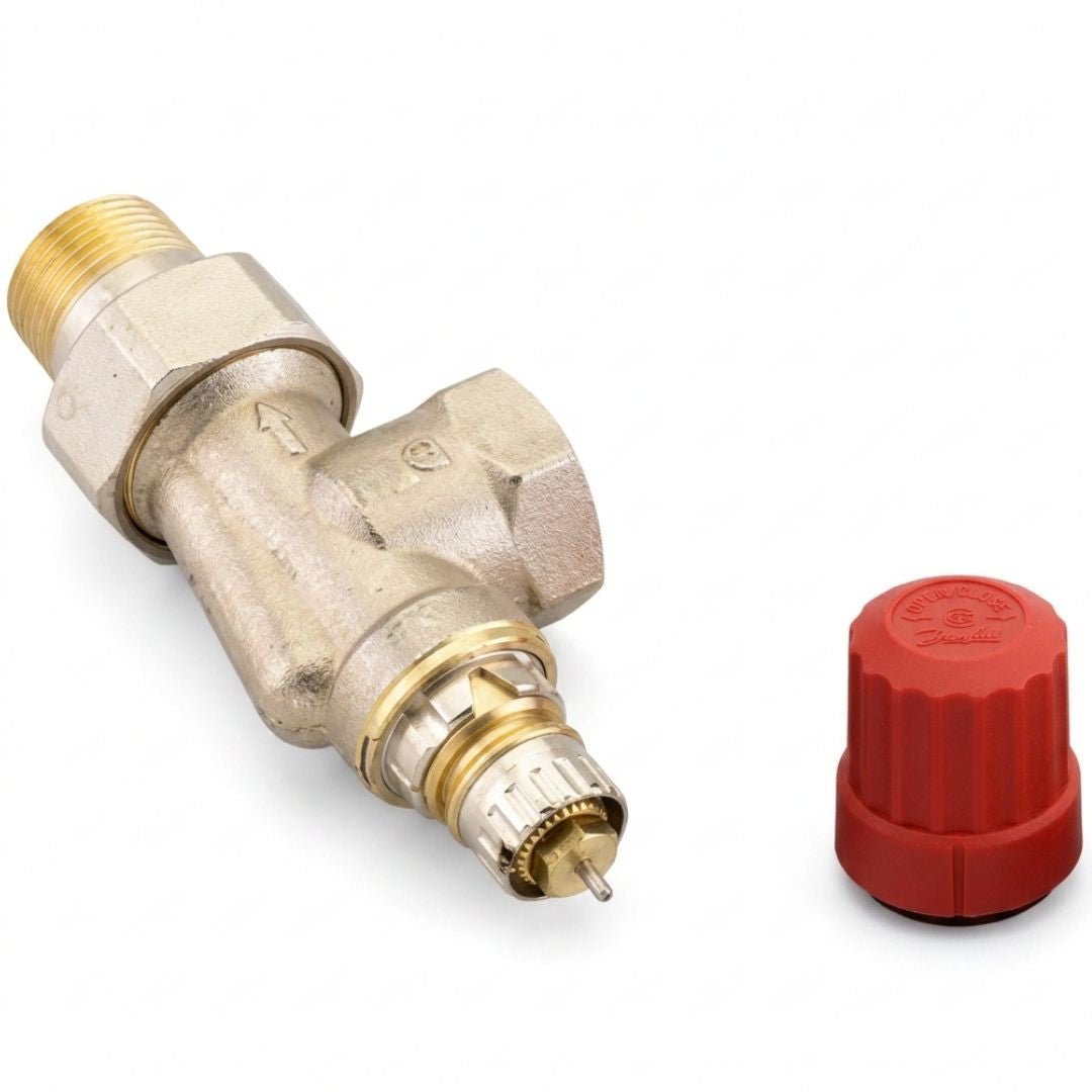 Danfoss 013G0155 RA-N Reglajlı Termostatik Vana Gövdesi – DN20, Yatay Köşe Tip, Rp 3/4 × R 3/4 - Mekanik Oda E-Ticaret - 013G0155 - 