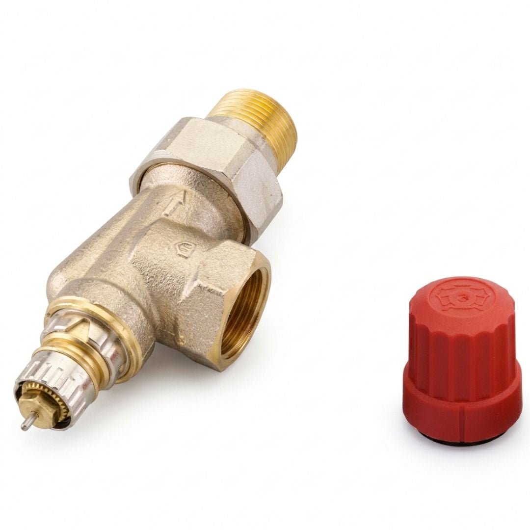 Danfoss 013G0155 RA-N Reglajlı Termostatik Vana Gövdesi – DN20, Yatay Köşe Tip, Rp 3/4 × R 3/4 - Mekanik Oda E-Ticaret - 013G0155 - 