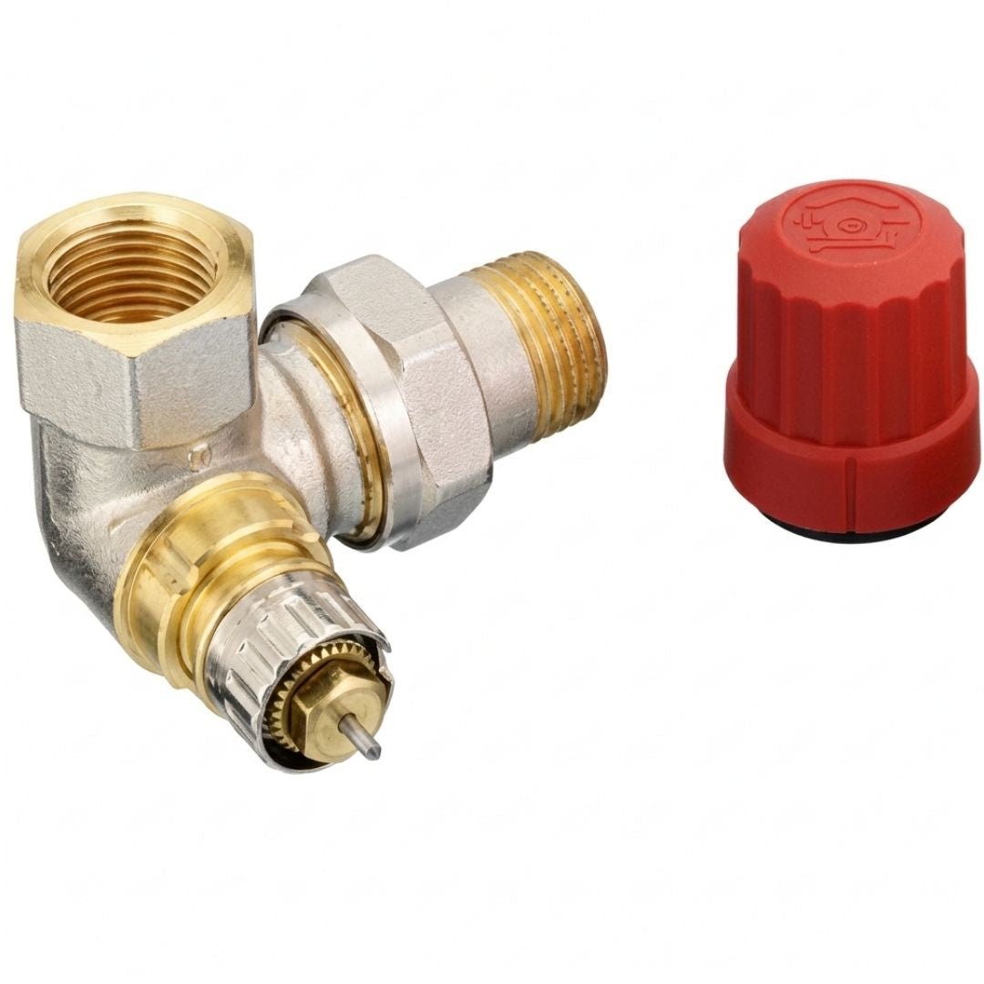 Danfoss 013G0233 RA-N Reglajlı Termostatik Vana Gövdesi – DN15, Sağ Dik Köşe Tip, Rp 1/2 × R 1/2 - Mekanik Oda E-Ticaret - 013G0233 - 