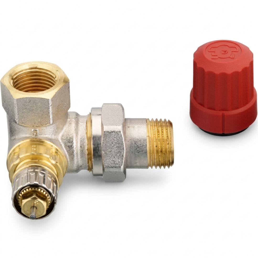 Danfoss 013G0233 RA-N Reglajlı Termostatik Vana Gövdesi – DN15, Sağ Dik Köşe Tip, Rp 1/2 × R 1/2 - Mekanik Oda E-Ticaret - 013G0233 - 