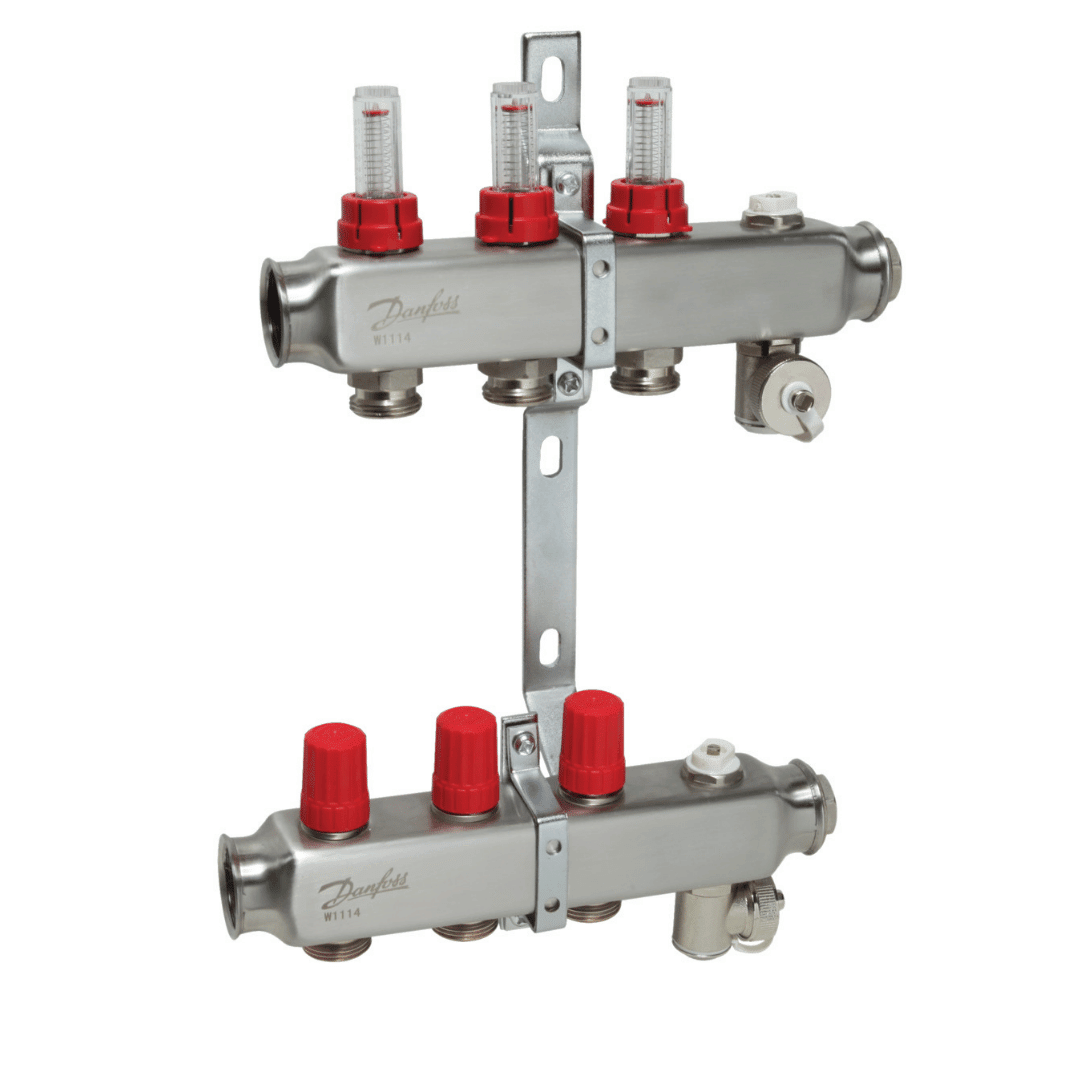Danfoss 088U0753 Manifold SSM - F – SSM Manifold 3+3 Debi Ölçerli, Paslanmaz Çelik, Manuel Purjörlü, Danfoss RA Valf Bağlantılı - Mekanik Oda E - Ticaret - 088U0753 - 