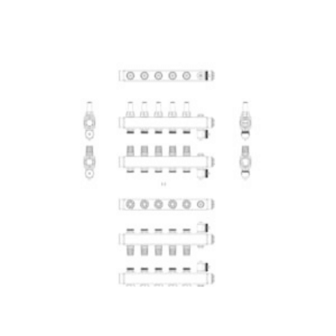 Danfoss 088U0755 Manifold SSM - F – 5+5 (5 Devre), Paslanmaz Çelik, Debimetreli, Danfoss RA Valf Bağlantılı - Mekanik Oda E - Ticaret - 088U0755 - 
