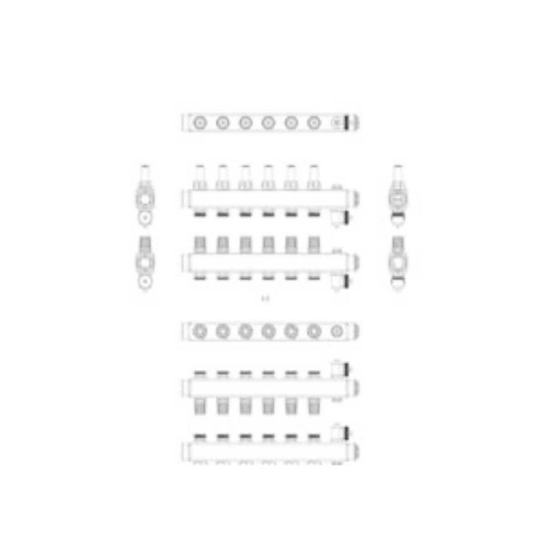 Danfoss 088U0756 Manifold SSM - F – 6+6 (6 Devre), Paslanmaz Çelik, Debimetreli, Manuel Purjörlü, Danfoss RA Valf Bağlantılı - Mekanik Oda E - Ticaret - 088U0756 - 