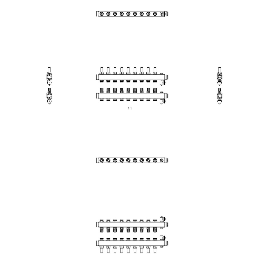 Danfoss 088U0759 Manifold SSM - F – 9+9 (9 Devre), Paslanmaz Çelik, Debimetreli, Manuel Purjörlü, Danfoss RA Valf Bağlantılı - Mekanik Oda E - Ticaret - 088U0759 - 