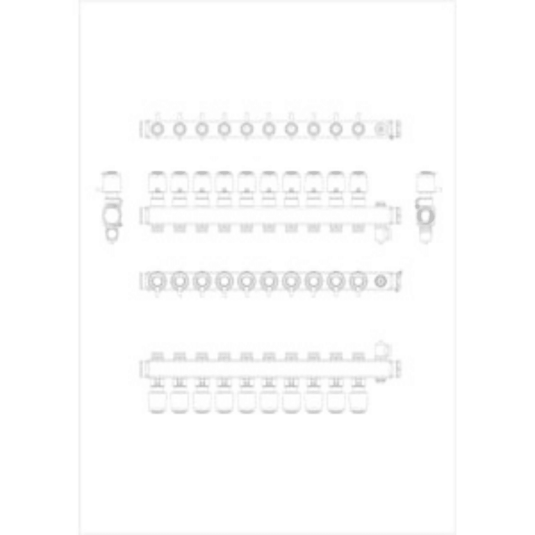 Danfoss 088U0760 Manifold SSM - F – 10+10 (10 Devre), Paslanmaz Çelik, Debimetreli, Manuel Purjörlü, Danfoss RA Valf Bağlantılı - Mekanik Oda E - Ticaret - 088U0760 - 