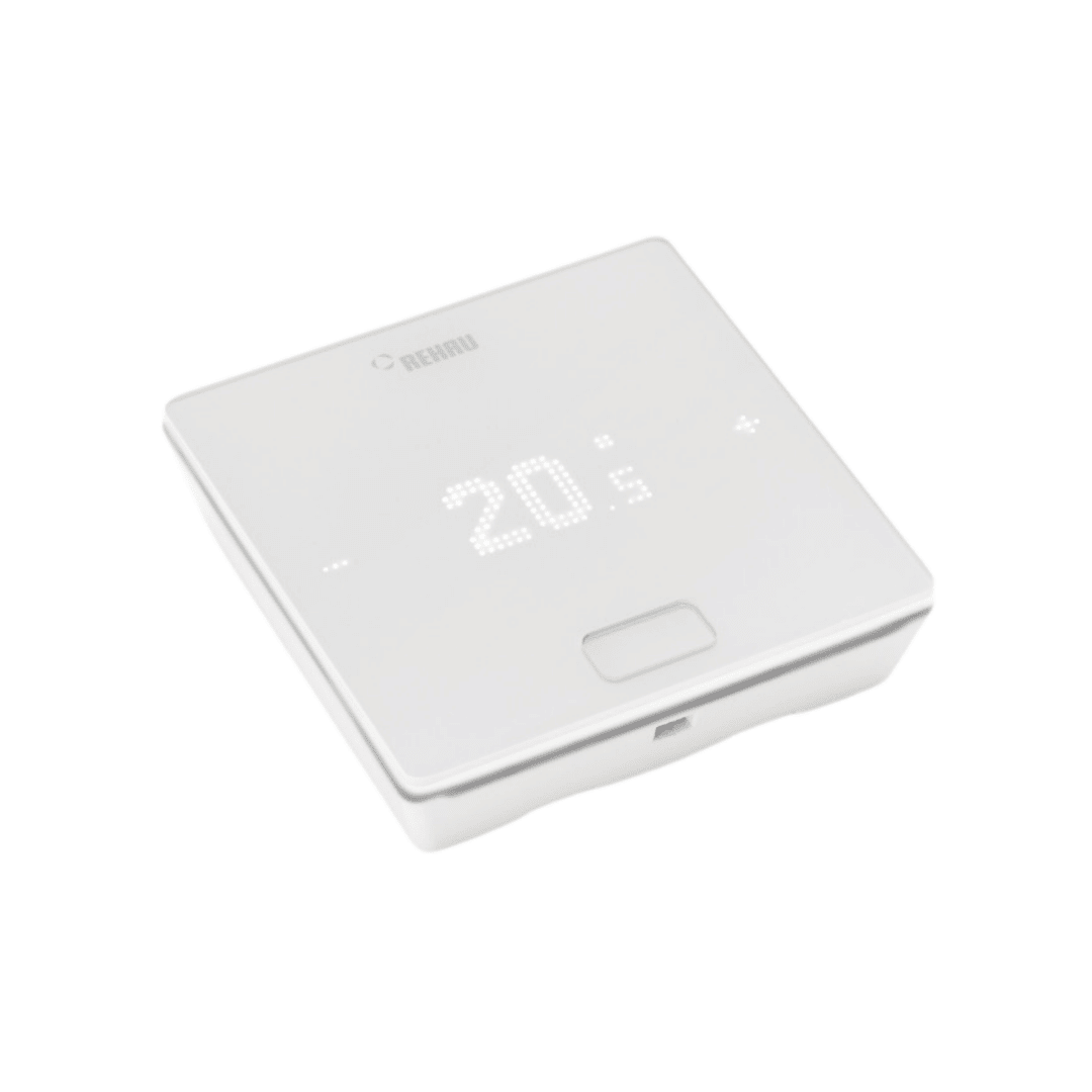 REHAU NEA SMART 2.0 Oda Termostatı HBW – Sıcaklık/Nem Ölçer (Kablolu, LED Matris Ekran, Beyaz, 86×86×21 mm) - Mekanik Oda E - Ticaret - 328004003 - 