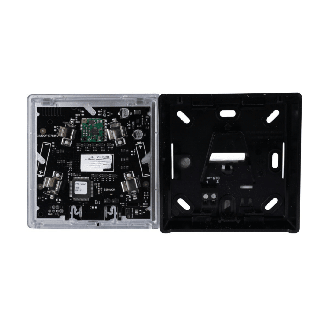 REHAU NEA SMART 2.0 Oda Termostatı HRB – Sıcaklık/Nem Ölçer (Kablosuz, LED Matris Ekran, Siyah, 86×86×21 mm) - Mekanik Oda E - Ticaret - 328013001 - 