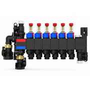 REHAU Rautherm Speed HKV-D P Polimer Kollektör – 6 Ağızlı, Debi Göstergeli, Siyah - Mekanik Oda E-Ticaret - 14717401001 - 