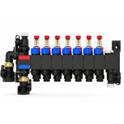 REHAU Rautherm Speed HKV-D P Polimer Kollektör – 7 Ağızlı, Debi Göstergeli, Siyah - Mekanik Oda E-Ticaret - 14717501001 - 