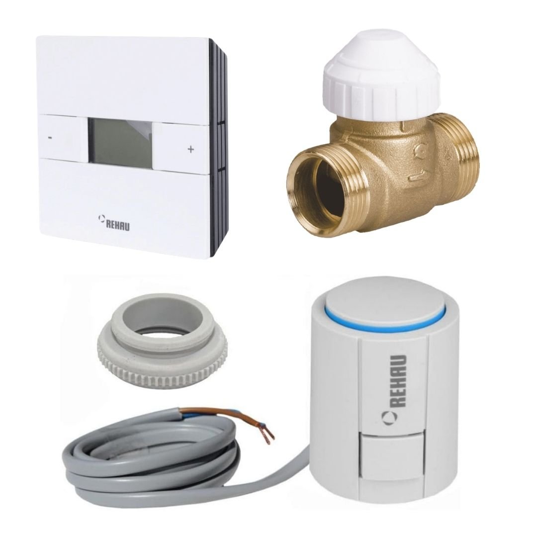 REHAU UNI Yeni Aktüatör + Nea H Oda Termostatı + HKV Regulierventil ZV 25 – 230 V Yerden Isıtma Kontrol Seti - Mekanik Oda E-Ticaret -  - 