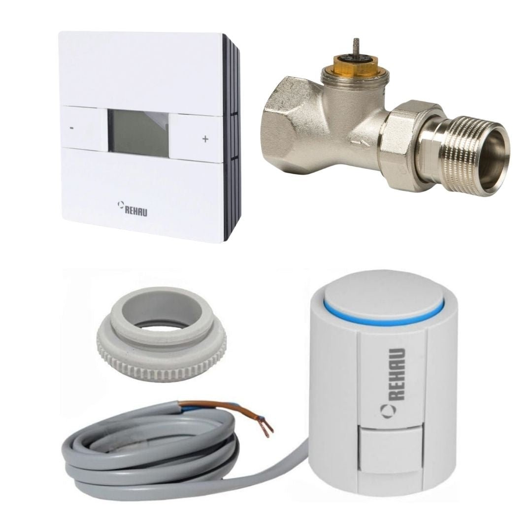 REHAU UNI Yeni Aktüatör + Siemens VD125CLC PICV Kombine Kontrol Vanası + REHAU Nea H Oda Termostatı – 230 V Kontrol Vana Seti - Mekanik Oda E-Ticaret -  - 
