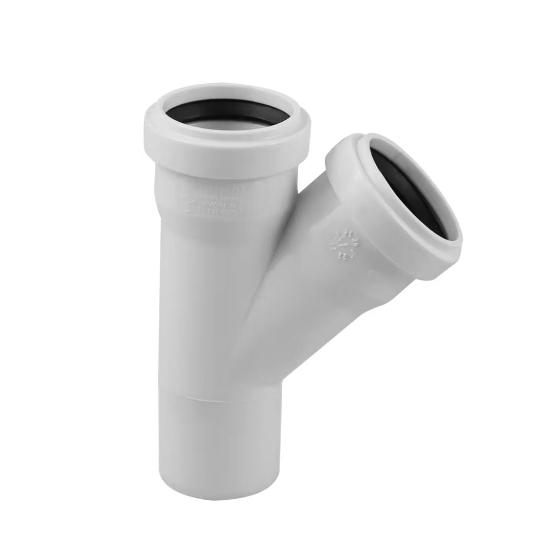 Wavin PVC PRO Tek Çatal 45° 50/50 - Mekanik Oda E-Ticaret - 3098029 - 