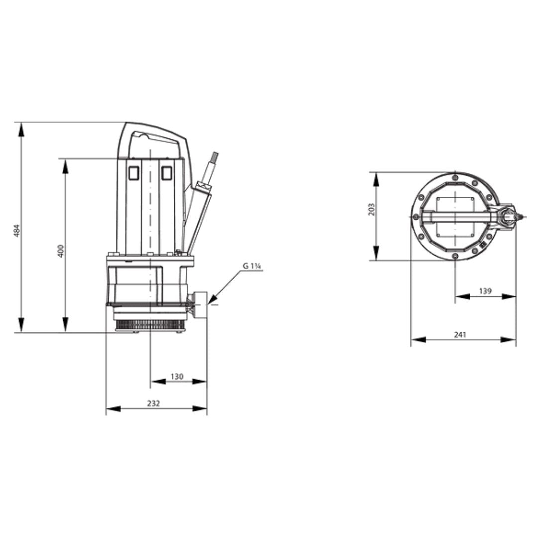 Wilo Drain TMT 32M113/7,5Ci Dalgıç Kirli Su Pompası – G 1¼ / 3~400 V / 0,75 kW - Mekanik Oda E-Ticaret - 6070087 - 