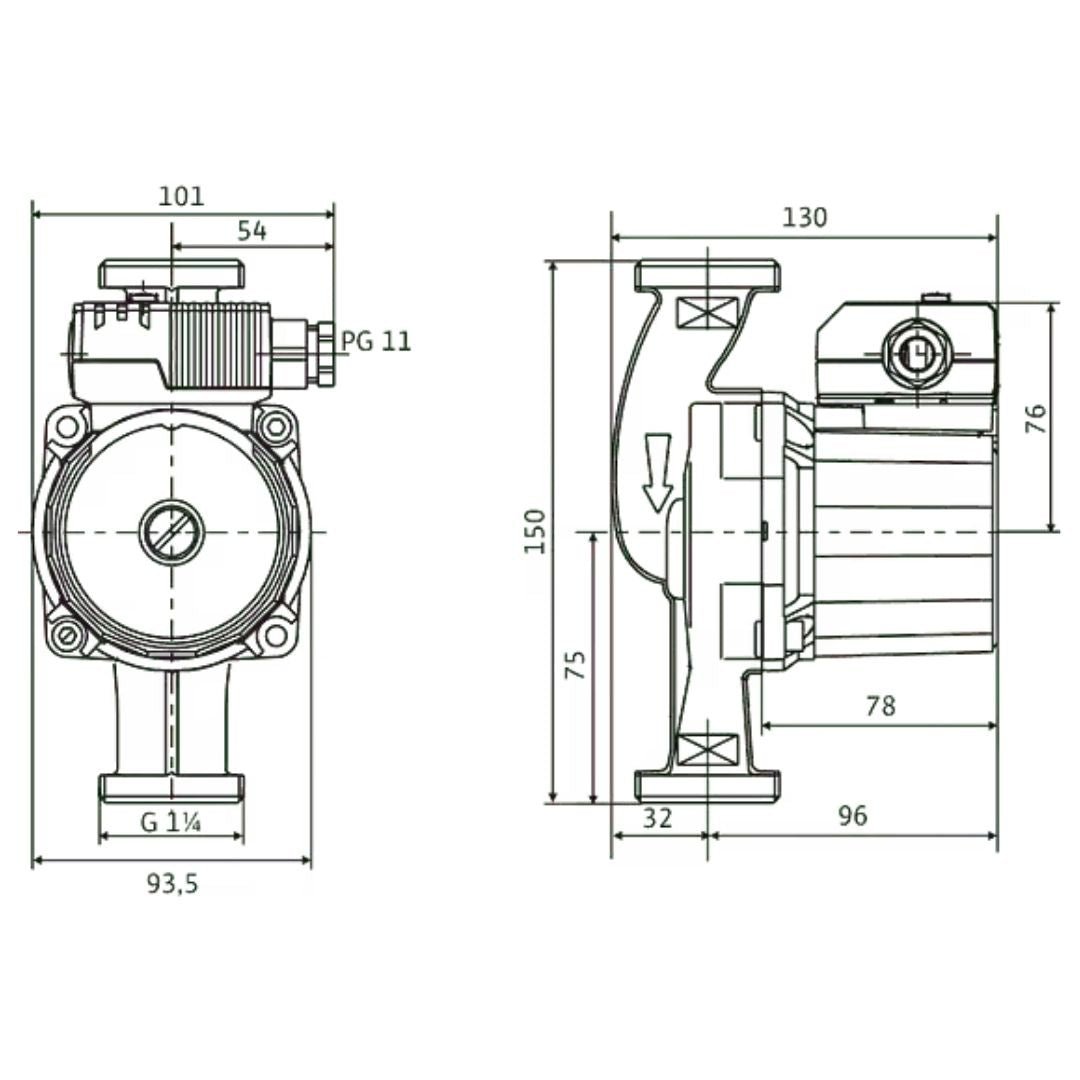 Wilo Star-Z 20/4-3 İçme Suyu Sirkülasyon Pompası – G 1¼ / RP 3/4 / DN 20 / 1~230 V - Mekanik Oda E-Ticaret - 4081193 - 