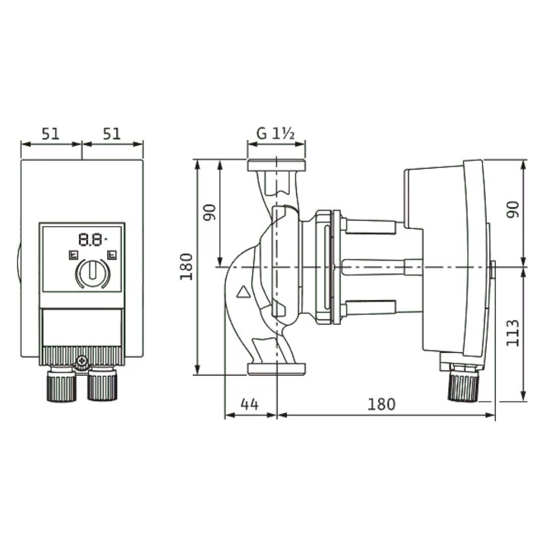 Wilo Yonos MAXO 25/0,5-10 PN 10 Yüksek Verimli Sirkülasyon Pompası – DN25 / G 1½ / 1~230 V - Mekanik Oda E-Ticaret - 2120640 - 