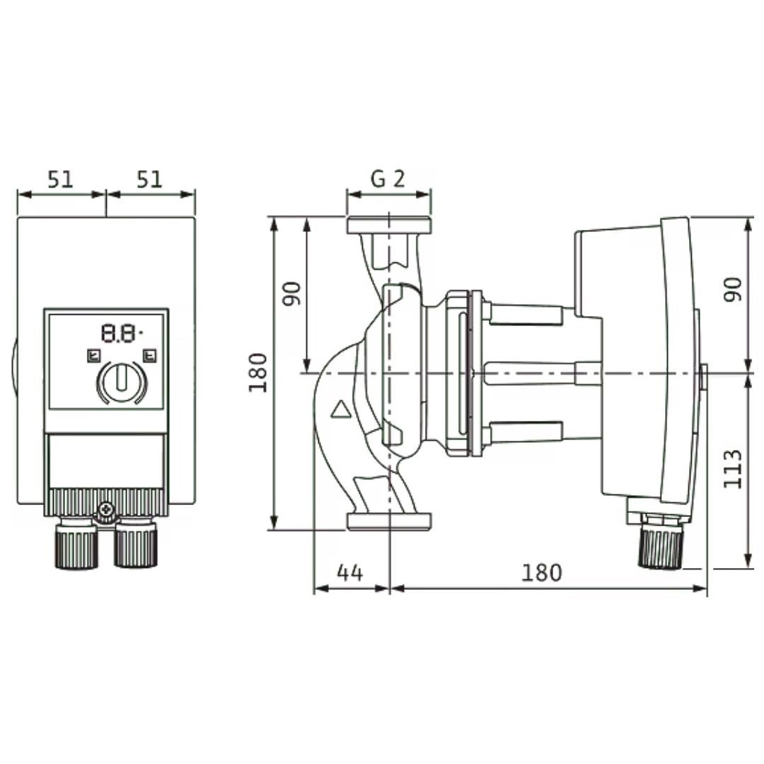 Wilo Yonos MAXO 30/0,5-10 PN 10 Yüksek Verimli Sirkülasyon Pompası – 1~230 V / 180 mm Yapı Boyu - Mekanik Oda E-Ticaret - 2120643 - 