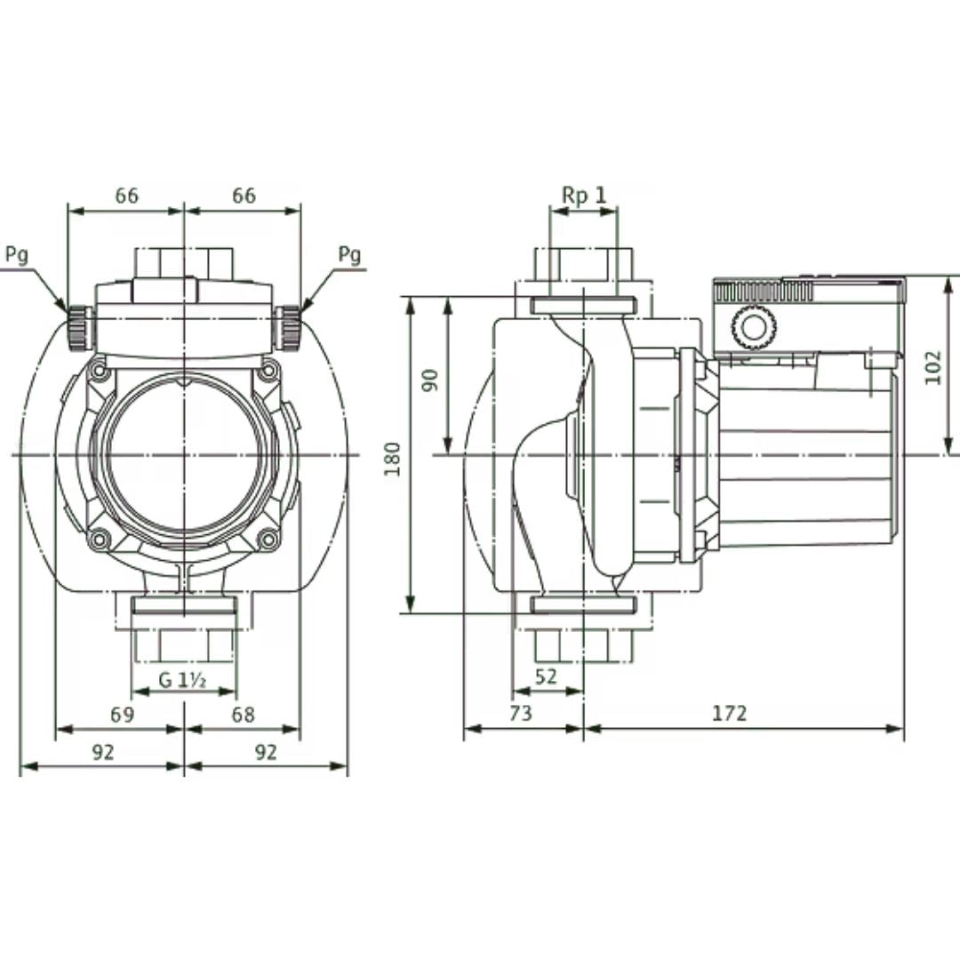 Wilo TOP-Z 25/10 (1~230 V, PN 10, RG) - Islak rotorlu sirkülasyon pompası